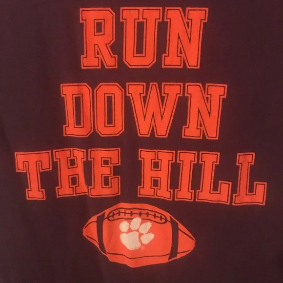 Clemson Tigers Football “Run Down The Hill” Purple T-Shirt Mens Medium M - Picture 3 of 13